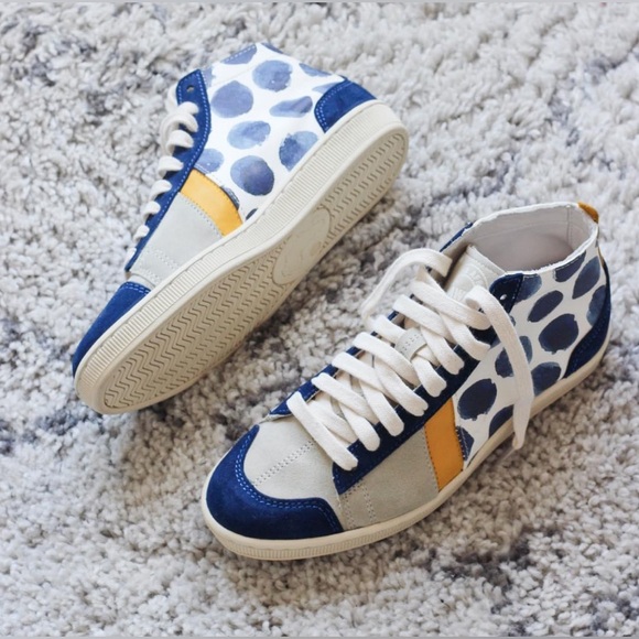 COTÉLAC Abou Spotted Leather & Suede Mid-Top Sneaker - From: Ethiopia (Size: 41) - Picture 2 of 16